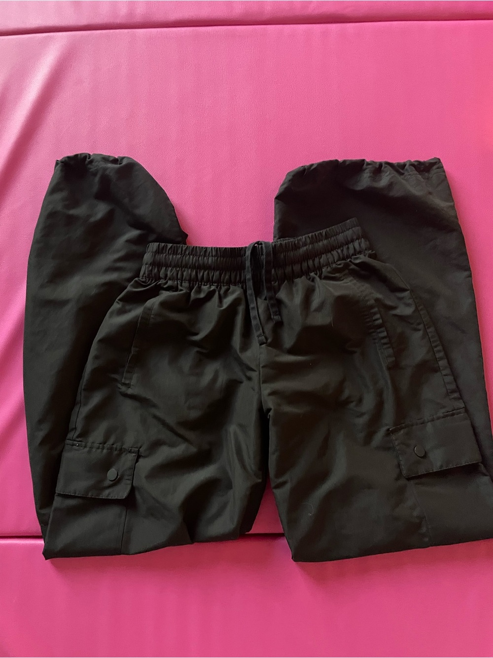adidas Black Cargo Track Joggers with Drawcord Waist